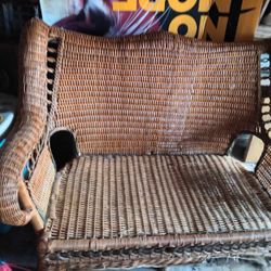 Wicker Furniture Table And Loveseat 