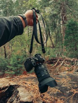 Handmade Black Adjustable Camera Strap 32-58" + Peak Design Anchors