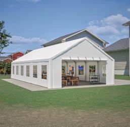 Outsunny 20 ft. x 40 ft. Heavy Duty Party Tent, Galvanized Outdoor Canopy Tent Large Event Shelter w
