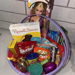 New Full-size Barbie Easter Basket With Candy