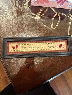 Love Begins at Home Wooden Sign