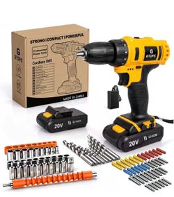 GTOPS 20V Cordless Drill Set with Accessories