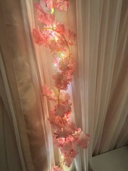 Pink Floral Fairy String Lights Garland
