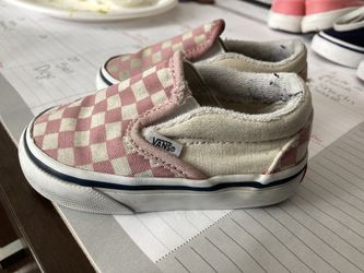 Pink Checkered Vans- Size 4