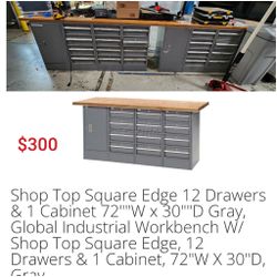 Industrial Workbench w/ Drawers & Cabinet – Heavy