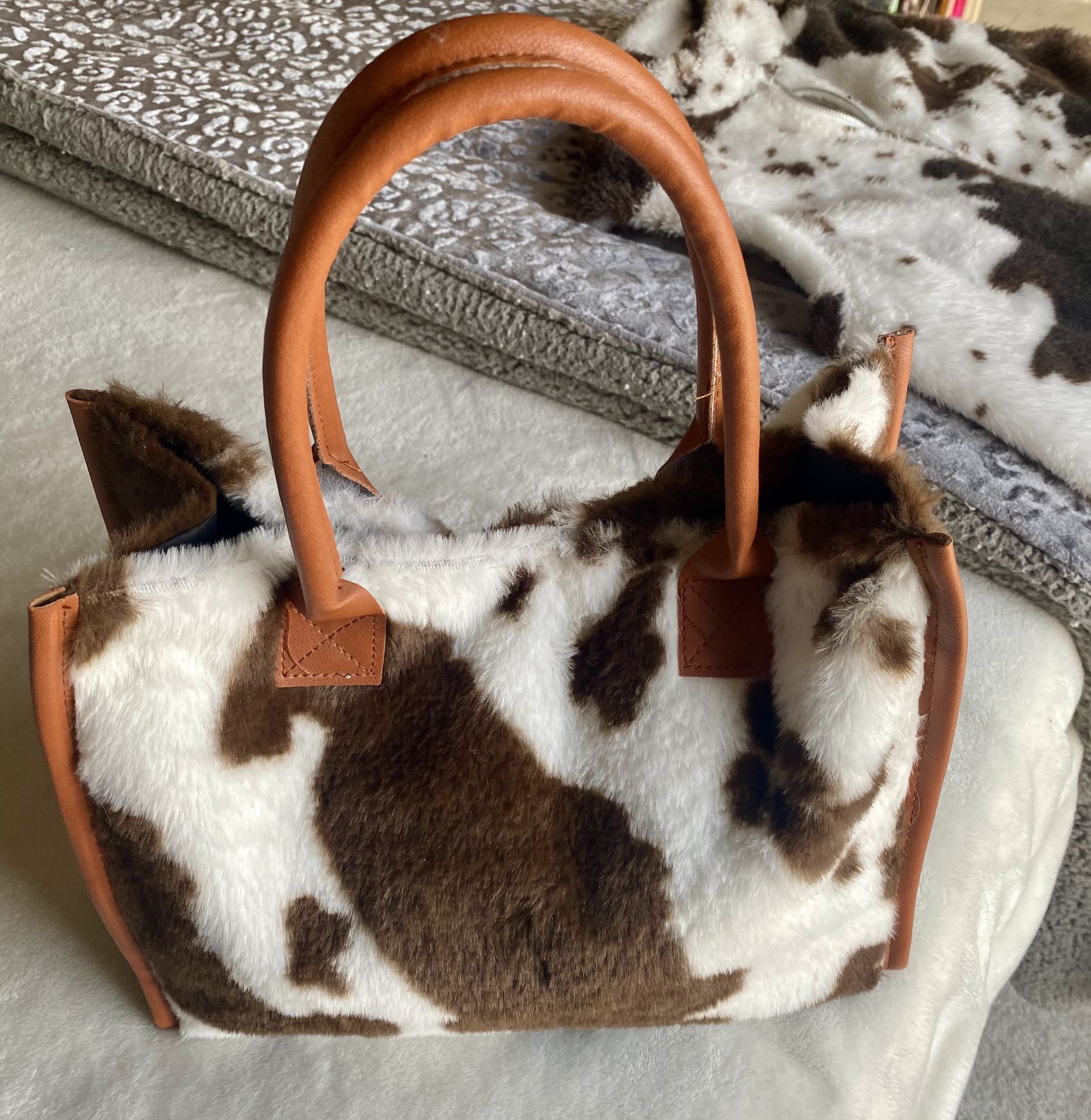 Faux Fur Cowhide Purse AND VEST!!!!