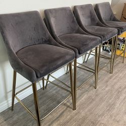4 Grey & Gold Counter Stools (paid $175 Each)