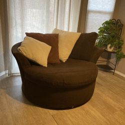 Brown Round Couch 