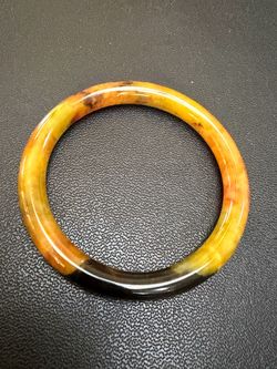 Dark orange black unique jade bracelet