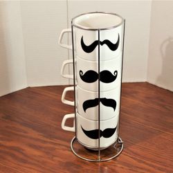 Coffee Cups with Stackable Holder/Stand 