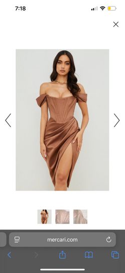 Brown Satin House Of Cb Dress
