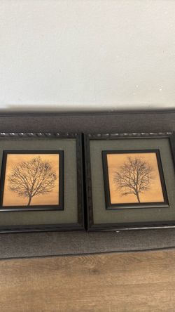 Set of 2 Framed Tree Silhouette Wall Art