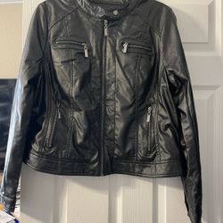 Faux Black Leather Jacket XXLarge