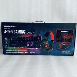 L  ED! New SoundLogic XT Light Up 4 In 1 Gaming Combo Kit