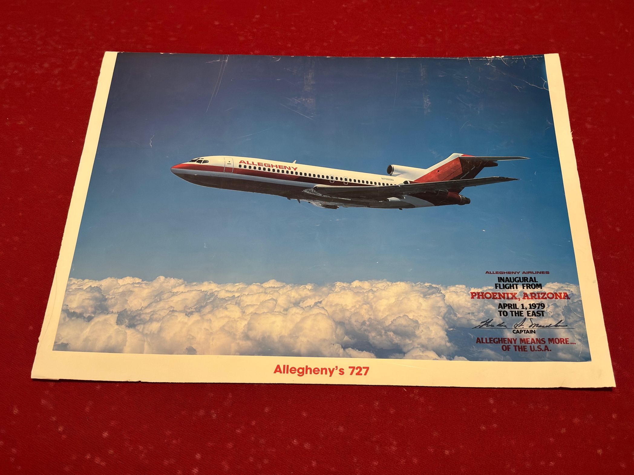 Allegheny 727 Inaugural Flight From Phoenix Az
