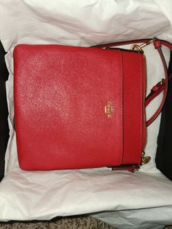 Red Coach Cross Body Bag