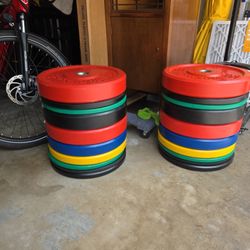 2" X - Olympic Rubber Bumper Plate Set - 500lb