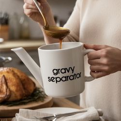 Gravy Separator Ceramic 1 1/2 Cup Pitcher For Soup Sauces & Gravy 