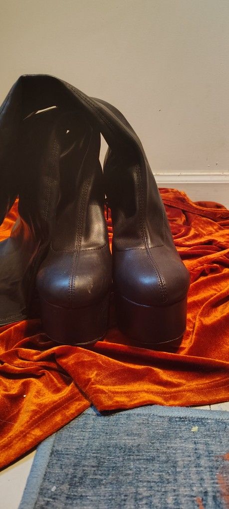 Thigh High Leather Boots