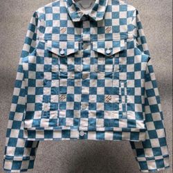 louis vuitton damier denim trucker jacket