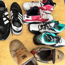 Sz 13 All Jordan’s, DC, And adidas. All worn some in great condition.