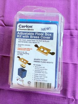 CARLON B121BFBB Adjustable Floor Box Kit with Brass Cover. New