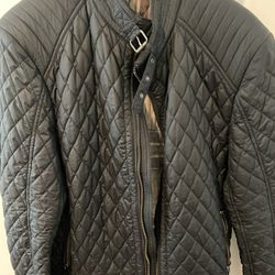Belstaf- Navy Quilted Bomber Coat