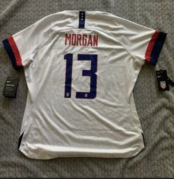 Nike Dri-fit Soccer Jersey Morgan#13 USA Womens XL White 2019 World Cup Star Soccer Jersey NWT