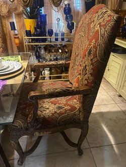 6 dining tables fabric with gold and burgundy