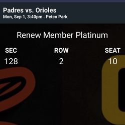 Padres Tickets For Sale ! Labor Day @ Petco