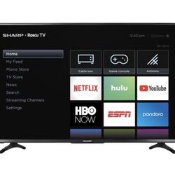 LIKE NEW - 55 Inch Sharp Roku TV