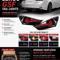 Lexus GSF taillights For 2013-2015 GS350 Models 