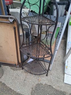 3-Tier Wrought Iron Corner Shelf
