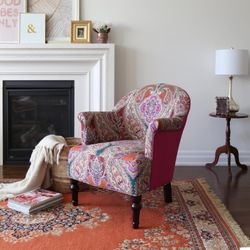 Homy Casa Aaren 28.5" Wide Pattern Upholstered Armchair, Open Box