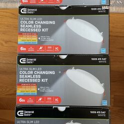 Commercial Electric Infiniedge Integrated LED 6 in Round Adj Color Temp Canless Recessed Light - New