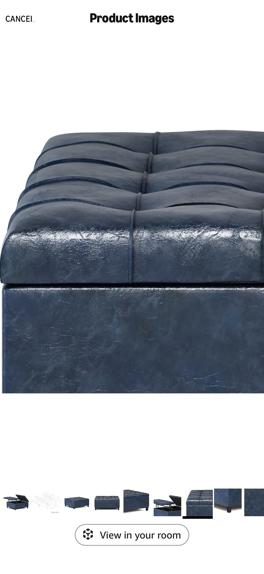 Simply home Harrison Coffee Table Storage Ottoman New