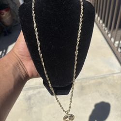 10k Gold Rope chain & Globe pendant 