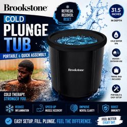 ❄️ Brookstone Cold Plunge Tub – Portable Ice Bath Recovery Spa