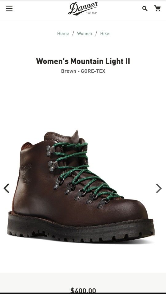 Danner - Women's Mountain Light II - Dark Brown / Green - Gore-tex