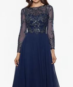 xscape beaded illusion dress Xscape Plus Size V-Neck Gown - Black/Nude