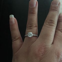 White gold engagement ring