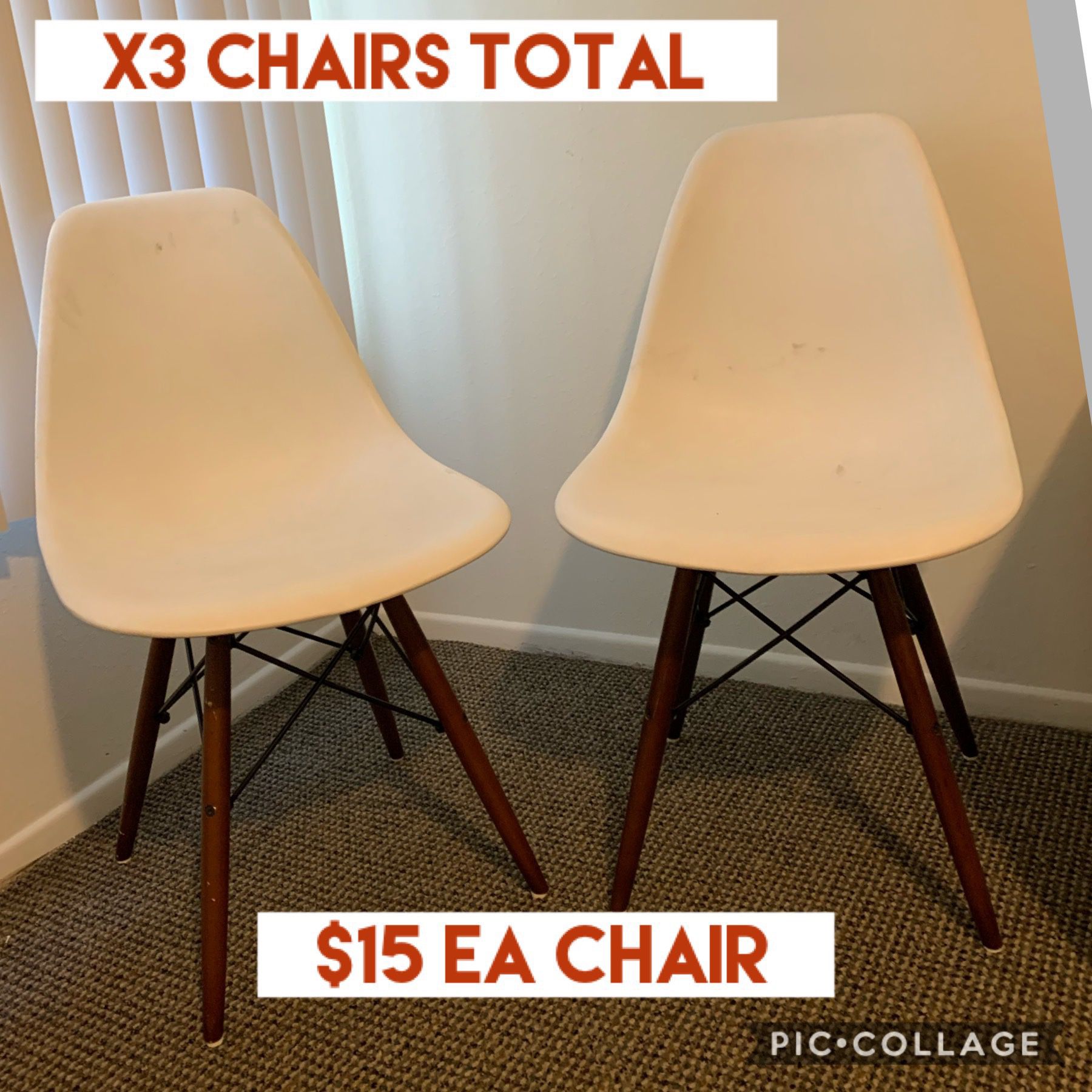 Modern Dining Chair x 3 Total