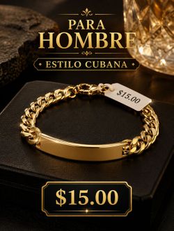 Men's Gold-Tone Cuban Link ID Bracelet