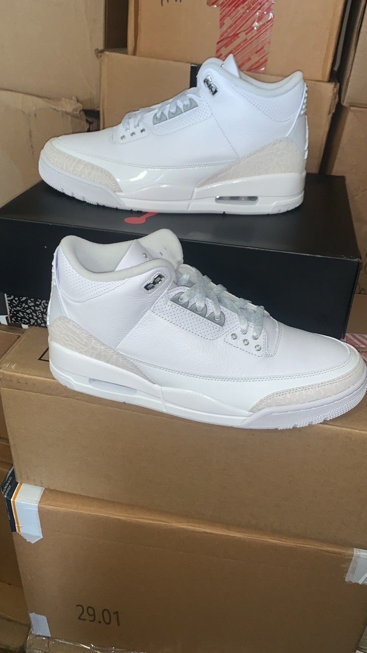 Brand New Men's Nike Air Jordan Retro 3 Pure Money Shoes Size 10.5 
