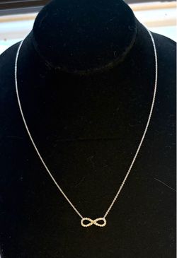 Vintage Zales 1/10 CT. T.W. Diamond Sideways Infinity Necklace in Sterling Silver