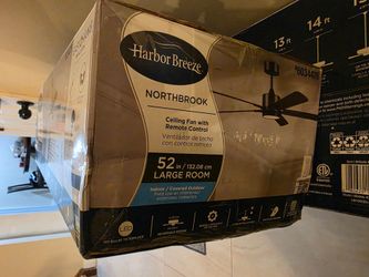 Harbor Breeze Northbrook 52-in Matte Black LED Covered Outdoor Ceiling Fan With Light and Remote