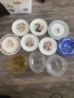 Presidential commemorative plates dating back to the 18th century. Eisenhower Kennedy Nixon Reagan Johnson Taft Sherman Roosevelt, Grant .