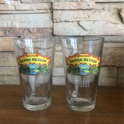 SIERRA NEVADA BEER GLASSES ETCHED HEIDI AND GUEST