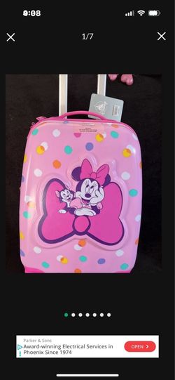 Disney Minnie Mouse Kids Suitcase about 18” -MORE FOR DISNEY TRIP IN PROFILE 🤩 DISNEY MANIA See PROFILE!!🤩
