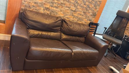 Two seats leather sofa